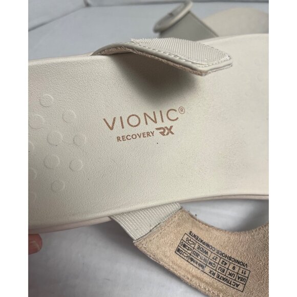 Vionic Activate RX Womens Comfort Flip Flop Sandals Cream Size 11 Wide - Picture 7 of 9
